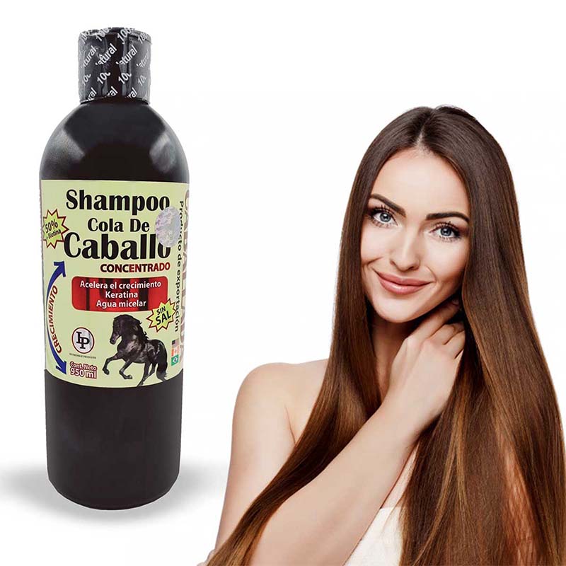 Shampoo Cola De Caballo Sin Sal + Keratina + Biotina Caballada para Fortalecimiento del Cabello 950ml