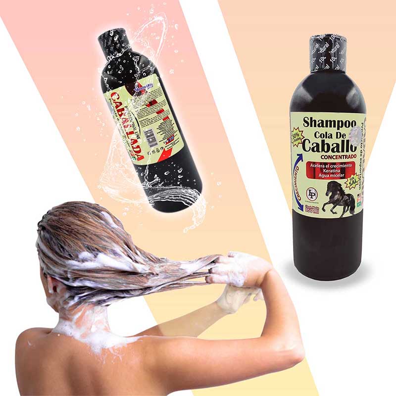 Shampoo Cola De Caballo Sin Sal + Keratina + Biotina Caballada para Fortalecimiento del Cabello 950ml