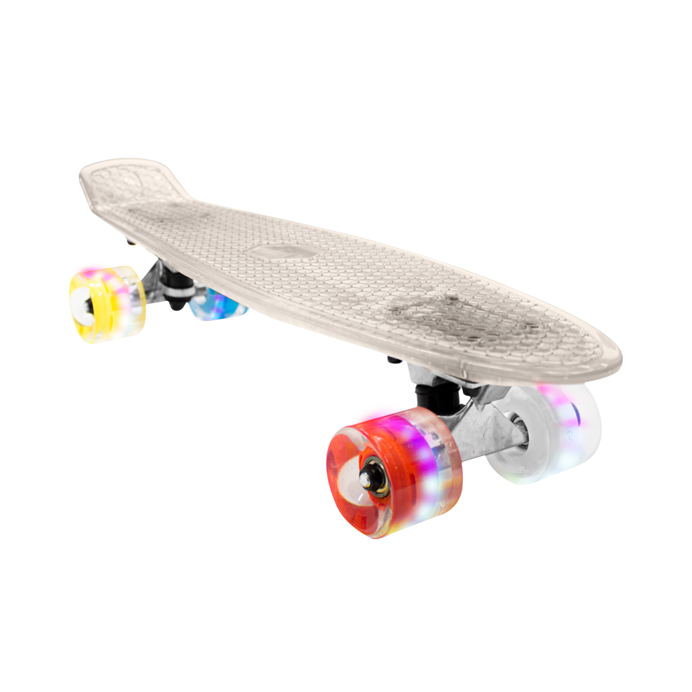 Patineta Skate Cruiser Mini Transparente Llanta Gel Flash Luz Led