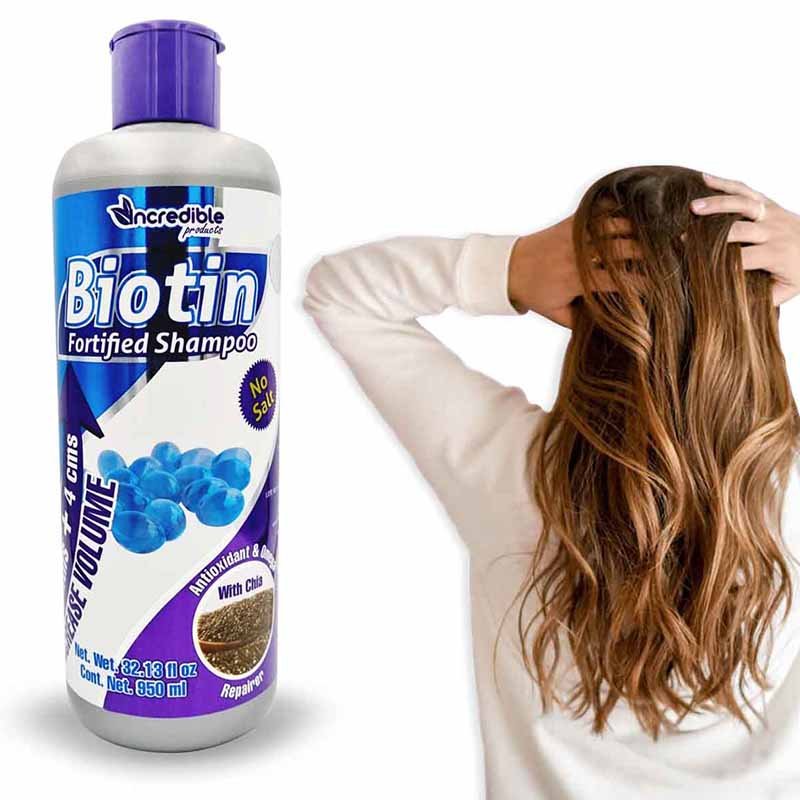 Shampoo con Biotina y Keratina sin Sal Anticaída + Crecimiento del Cabello 950ml