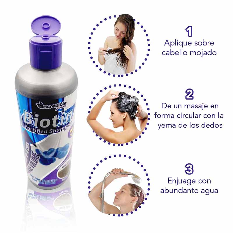 Shampoo con Biotina y Keratina sin Sal Anticaída + Crecimiento del Cabello 950ml
