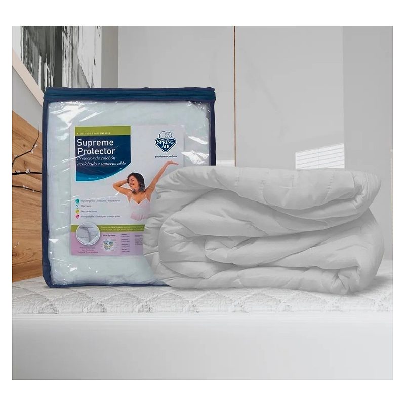 Protector Cubre Colchón Spring Air Impermeable Matrimonial.