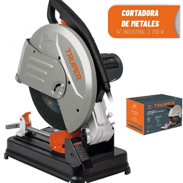 Tronzadora Cortadora de Metales Sierra Para Cortar Metal de 14" Truper CM-14N2 de 3HP/2200W Mango Recto Calidad Premium Industrial