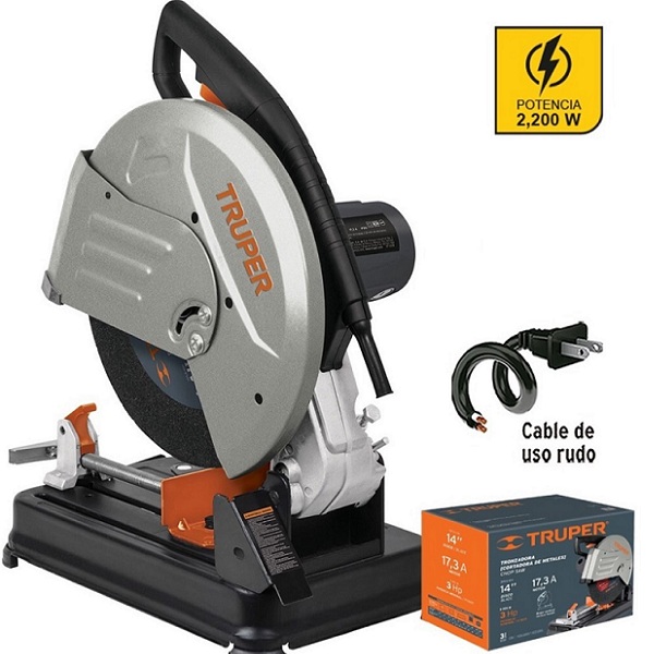 Tronzadora Cortadora de Metales Sierra Para Cortar Metal de 14" Truper CM-14N2 de 3HP/2200W Mango Recto Calidad Premium Industrial