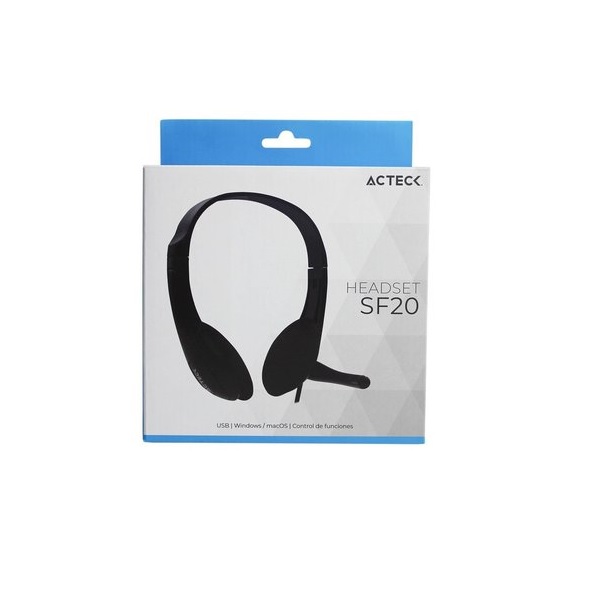 DIADEMA AUDIFONOS MICROFONO CONEXION USB ALAMBRICA CONTROLADOR AC-932240 VOLUMEN NEGRO PC