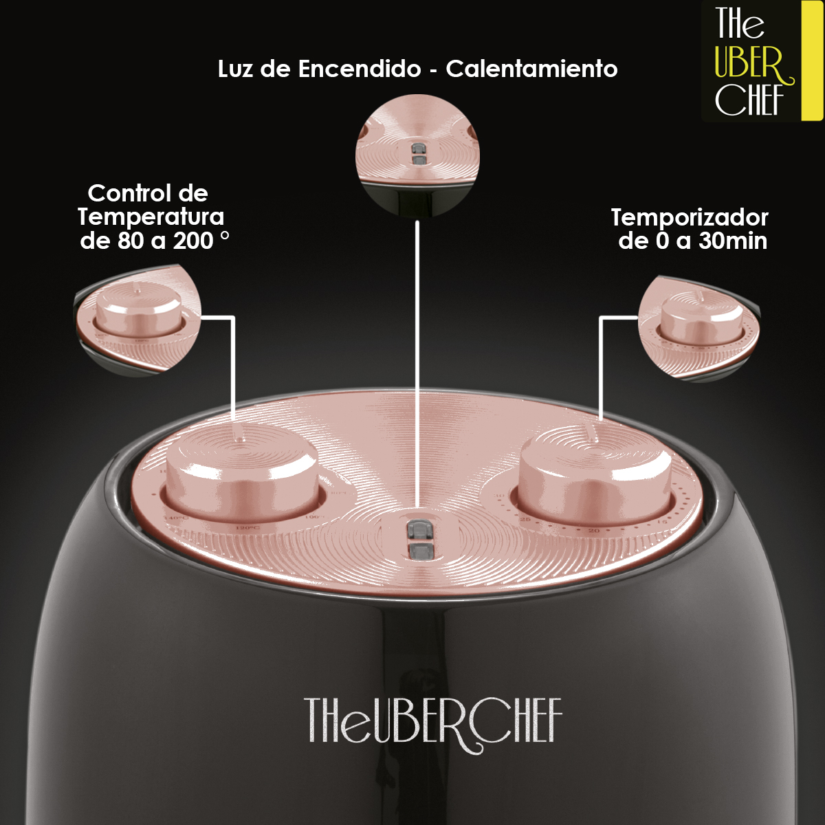 Freidora De Aire Electrica 2.5 Litros Airfryer - Theuberchef