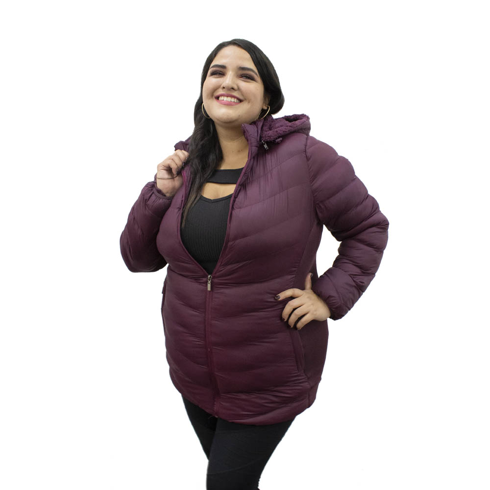 Chamarra Larga Para Dama modelo MOR PLUS - Vino