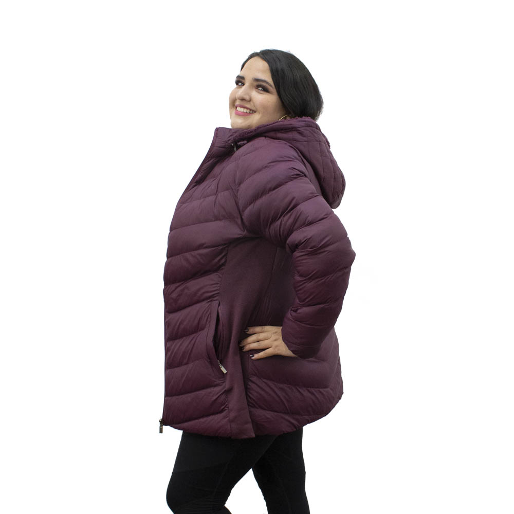 Chamarra Larga Para Dama modelo MOR PLUS - Vino