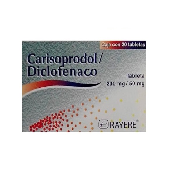 Carisoprodol 200mg  - Diclofenaco 50mg --  20 tabletas