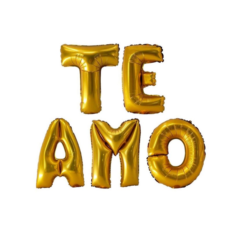 Globo Metalico Letras Te Amo 