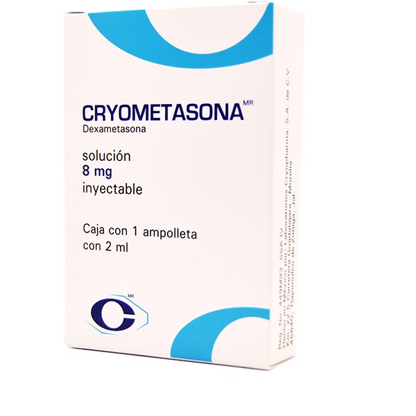 CRYOMETASONA Dexametasona 8mg --  1 ampolleta con 2 ml