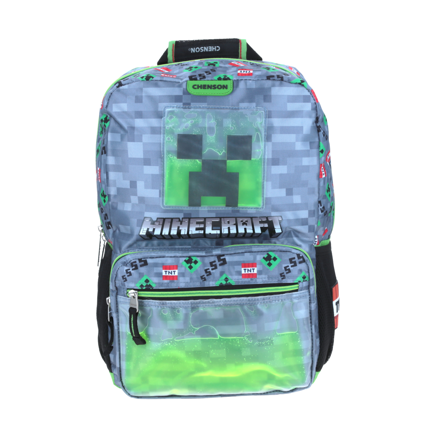 Mochila Grande Escolar Chenson Creeper Slime Minecraft MC65507-2