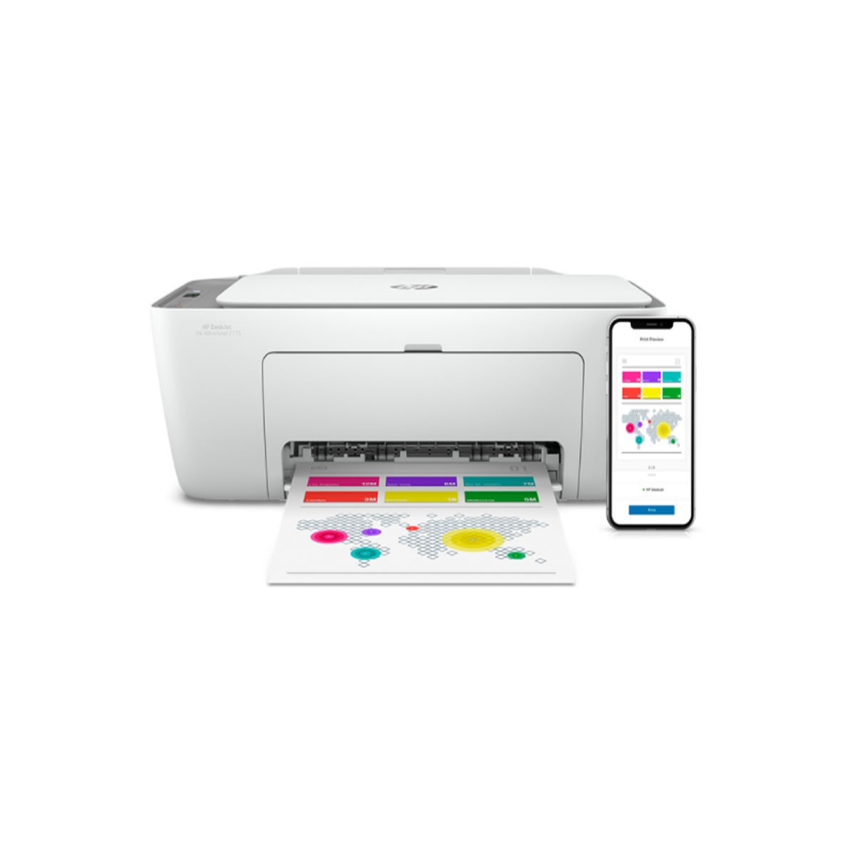 Multifuncional Todo-en-Uno Impresora; Deskjet Ink Advantage 2775 HP