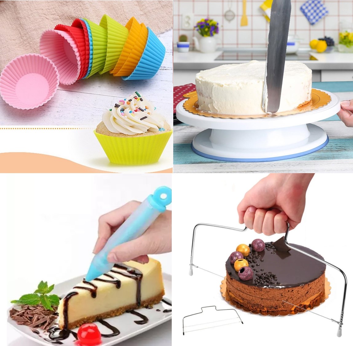 Kit 107 piezas para Decoración de Pasteles con Base Giratoria y Duyas Rusas