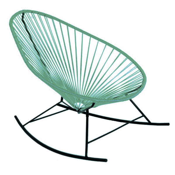 Silla Mecedora Infantil Acapulco Turquesa De Acero Y Pvc - Alta Calidad