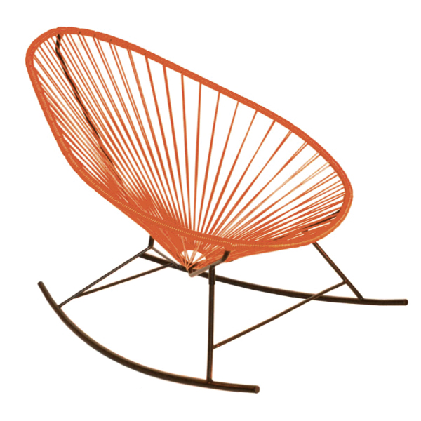 Silla Mecedora Infantil Acapulco Naranja De Acero Y Pvc - Alta Calidad