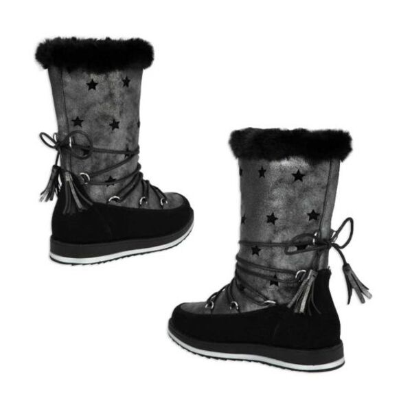 Botas Ugg para niña, marca Urban Shoes, negras con adorno de estrellas 2359 997710