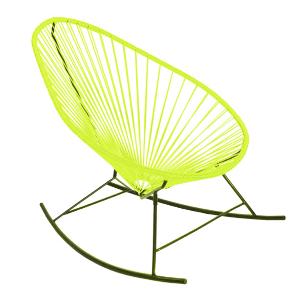 Silla Mecedora Infantil Acapulco Fluorescente De Acero Y Pvc - Alta Calidad