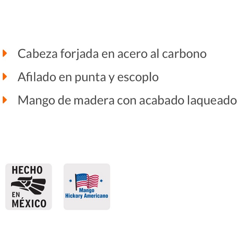 Martillo Martelina talacho-pico mango de madera cabeza de 16 oz largo Total 36 cm MART-TP TRUPER