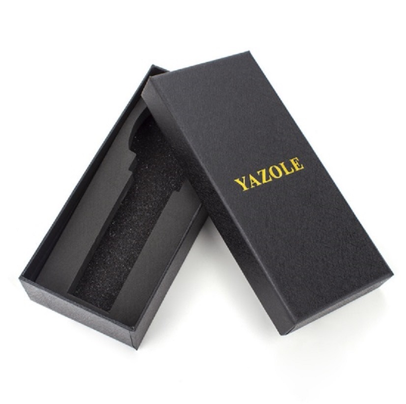 Reloj Para Hombre Elegante En Caja Correa Negra bisel Negro Casual Yazole 358