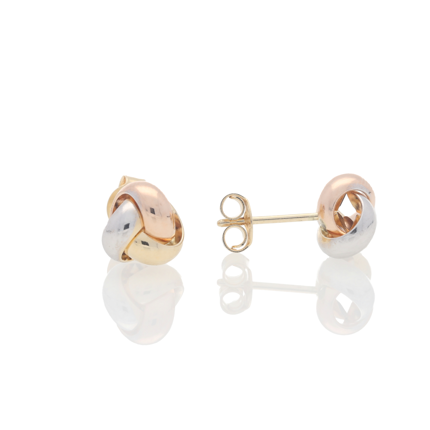 Aretes Nudo De Oro Florentino De 14 Kilates