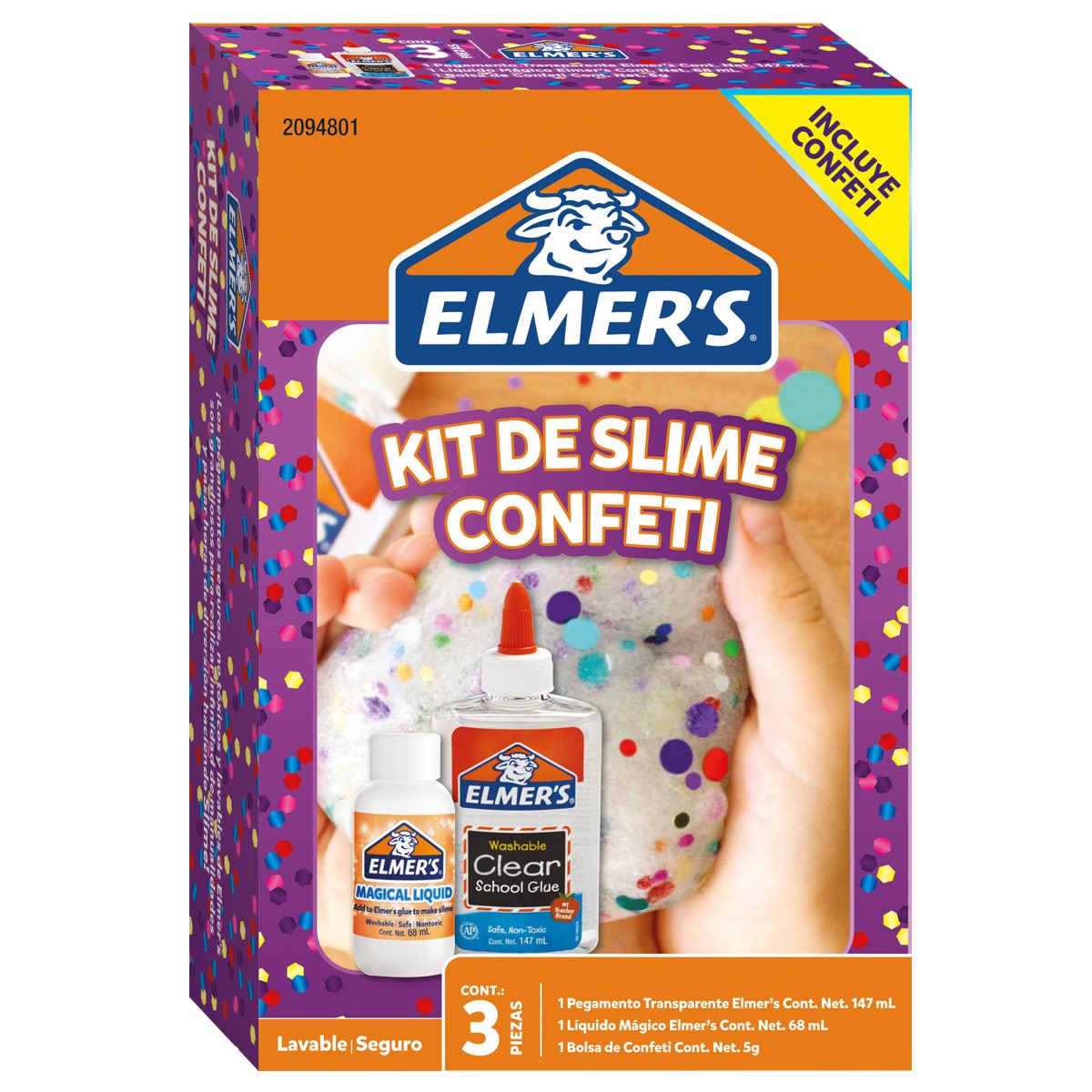 Slime kit para hacer Elmers Confetti Completo Original Elmers