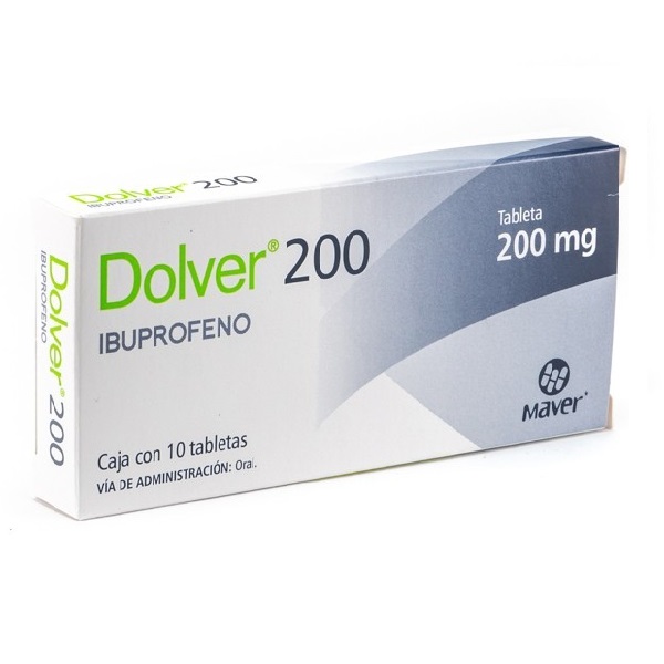 Dolver 200 Ibuprofeno 200mg -- 10 tabletas