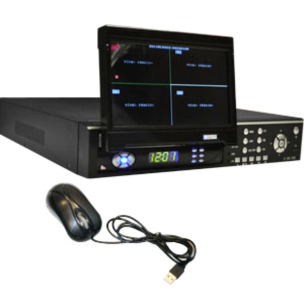 Video Grabador de Seguridad para Vigilancia con Monitor Incluido para Visualización en Tiempo Real y Compatibilidad de Seguimiento en Dispositivos Móviles / Master / MS-DVR4CAMSCR