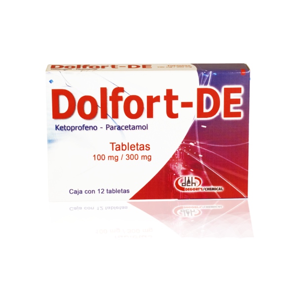 Dolfort-DE Ketoprofeno 100mg / Paracetamol 300mg -- 12 tabletas