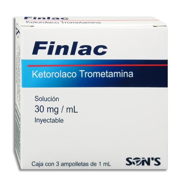 Finlac Ketorolaco / Trometamina Sol. Inyectable 3 ampolletas