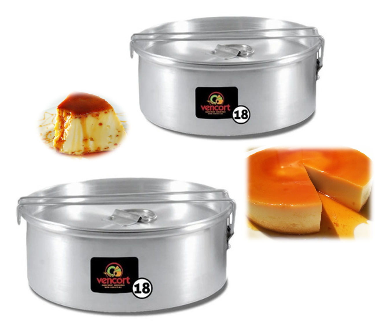 Juego De 2 Moldes Para Flan Napolitano Baño María 18 Cm