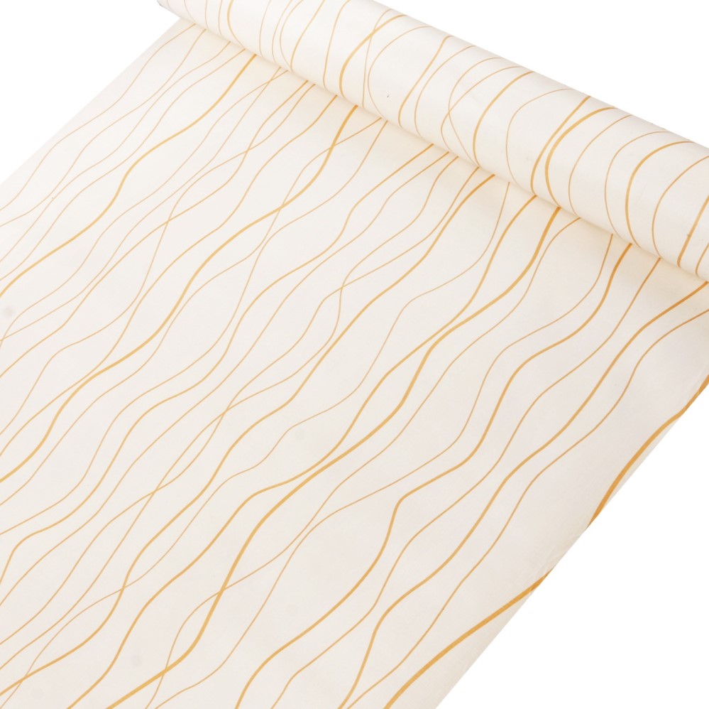 PAPEL TAPIZ ADHERIBLE RAYAS DORADO ELEGANTE 2m X 45cm TP36