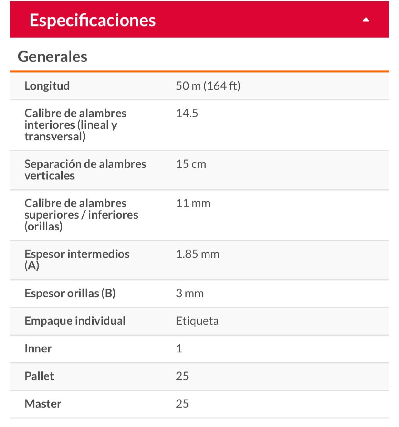 Malla Ganadera de Acero Galvanizado, 1.40 X 50 m Cercos Perimetrales, Huertos, Corrales MAGA-50X14 FIERO 