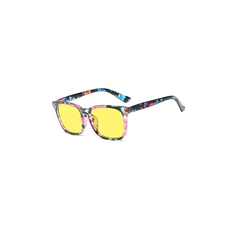 Lentes bloqueo luz azul floral amarillo