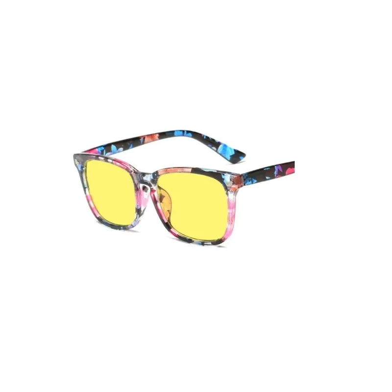 Lentes bloqueo luz azul floral amarillo