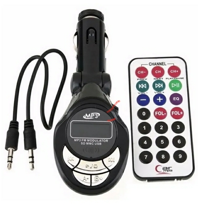TRANSMISOR COCHE FM USB SD CONTROL REMOTO 