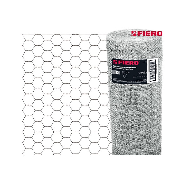 Malla de Acero Galvanizado, Hexagonal, 25 mm x 1.50 m  CAL.22 45 m de Longitud Cercar Jardines, Corrales MAHE-2515 FIERO