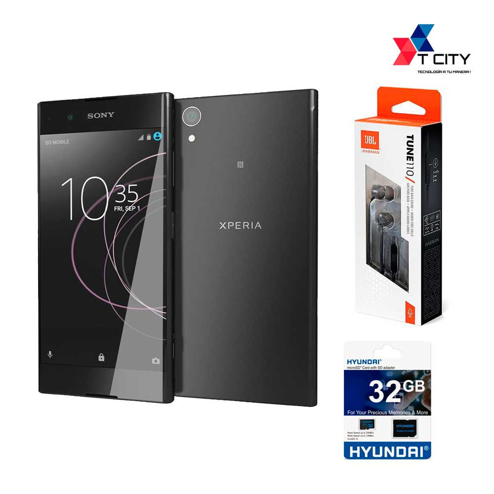 Celular Sony Xperia XA1 Plus Negro + Audífonos JBL Negro + Micro SD Hyundai 32 gb EQUIPO REACONDICIONADO A