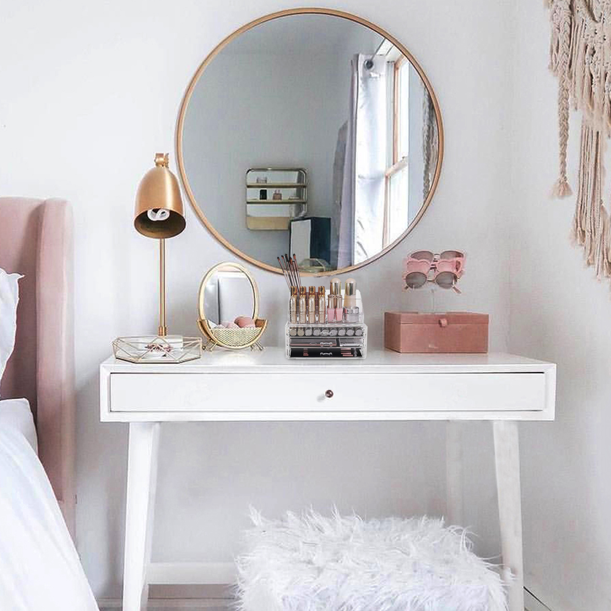 Organizador Para Cosméticos Acrílico Maquillaje Cosmetiquera  TRANSPARENTE