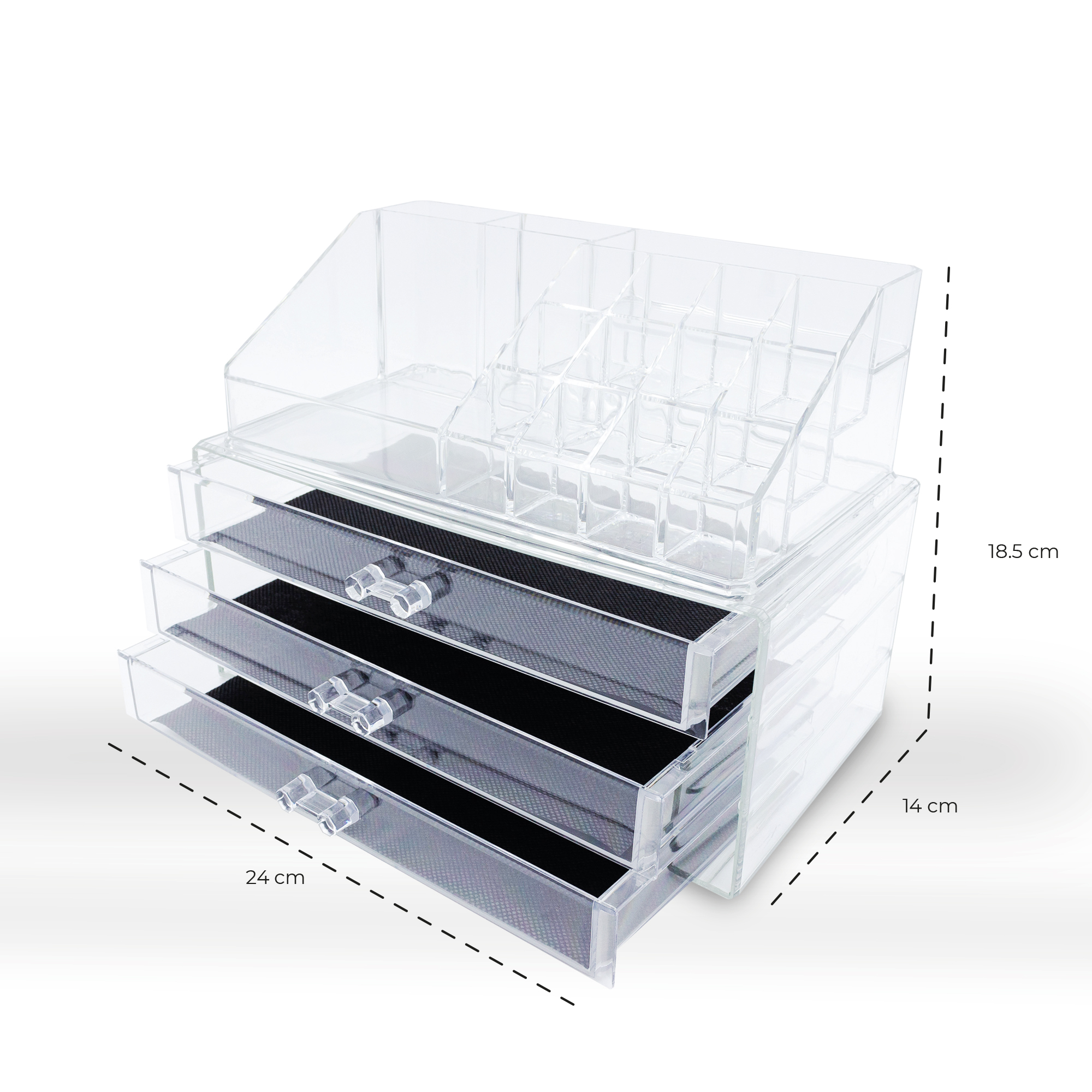 Organizador Para Cosméticos Acrílico Maquillaje Cosmetiquera  TRANSPARENTE