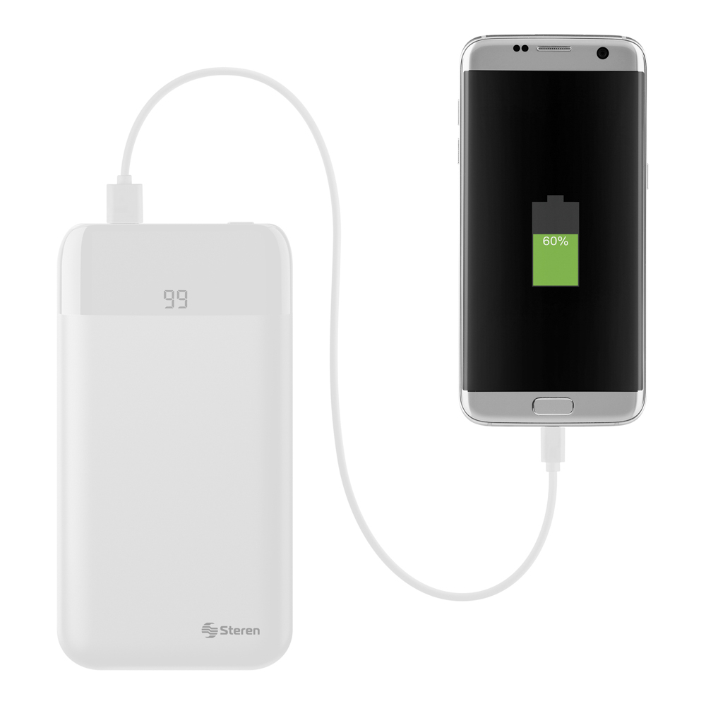 Batería de Respaldo Power Bank Steren con 8,000 mAh y 2 Salidas USB MOV-1010