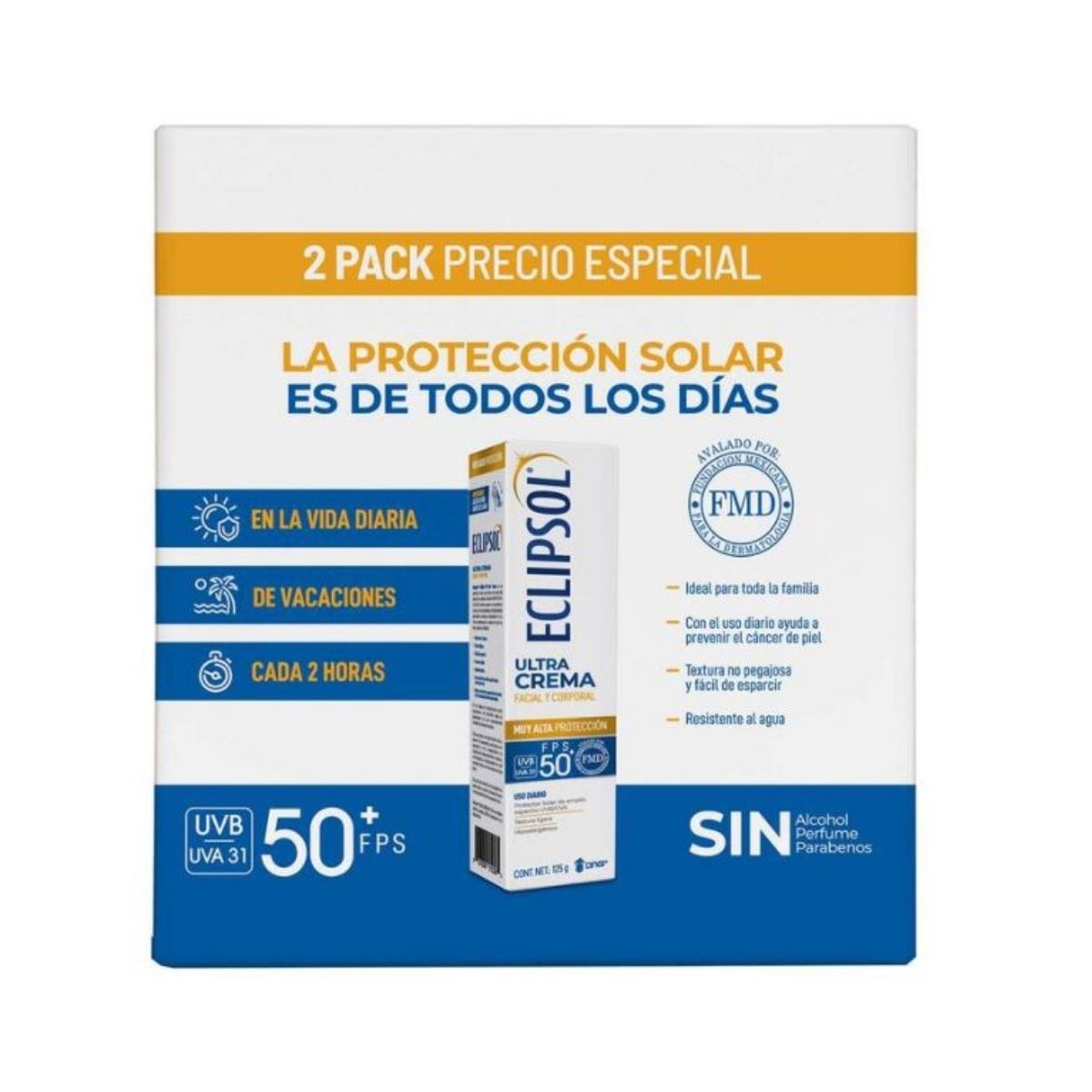Bloqueador Solar FPS 50+ Eclipsol 667355 2 pzas
