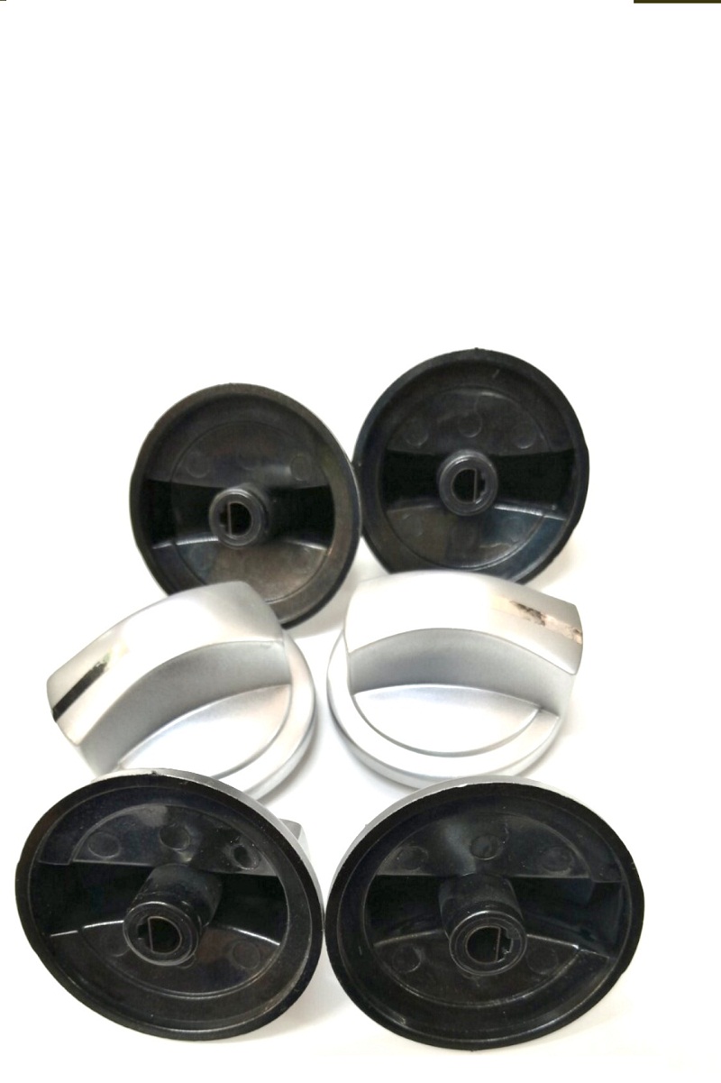 Juego de 6 perillas color  plata para Estufa  Mabe 