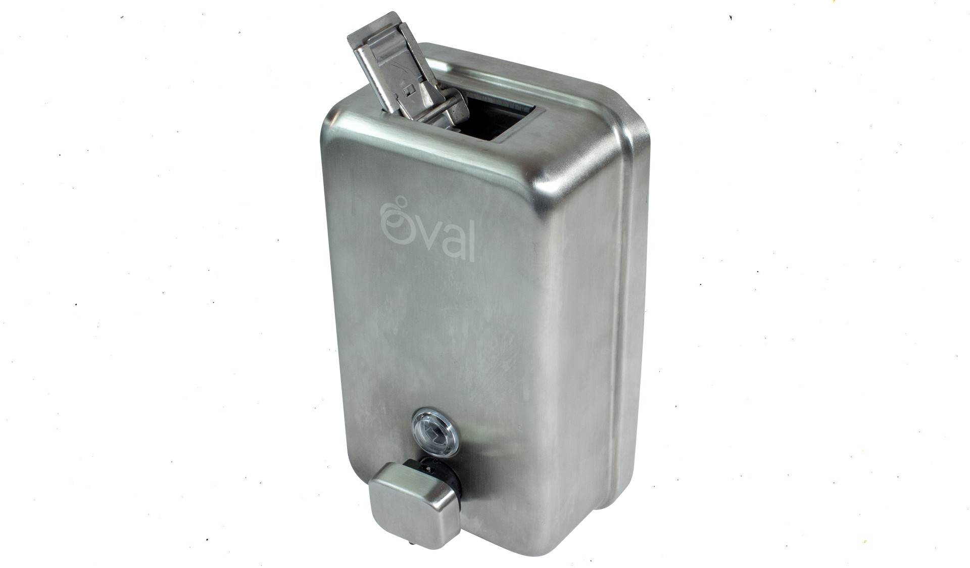 Dispensador Oval para Jabón liquido o Gel antibacterial en Acero Inoxidable 1 Lt