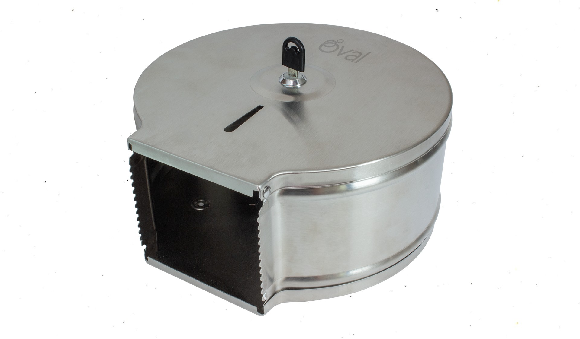Despachador para Papel Higiénico Jumbo Oval en Acero Inoxidable de 600 Mts 