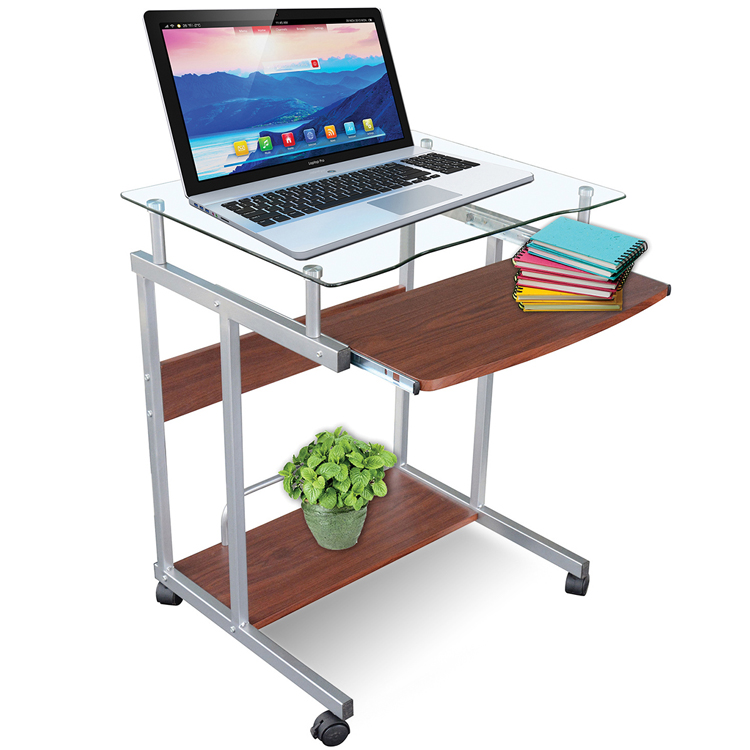 Mesa escritorio madera y cristal silla reforzada con malla mesh secretarial oficina escuela