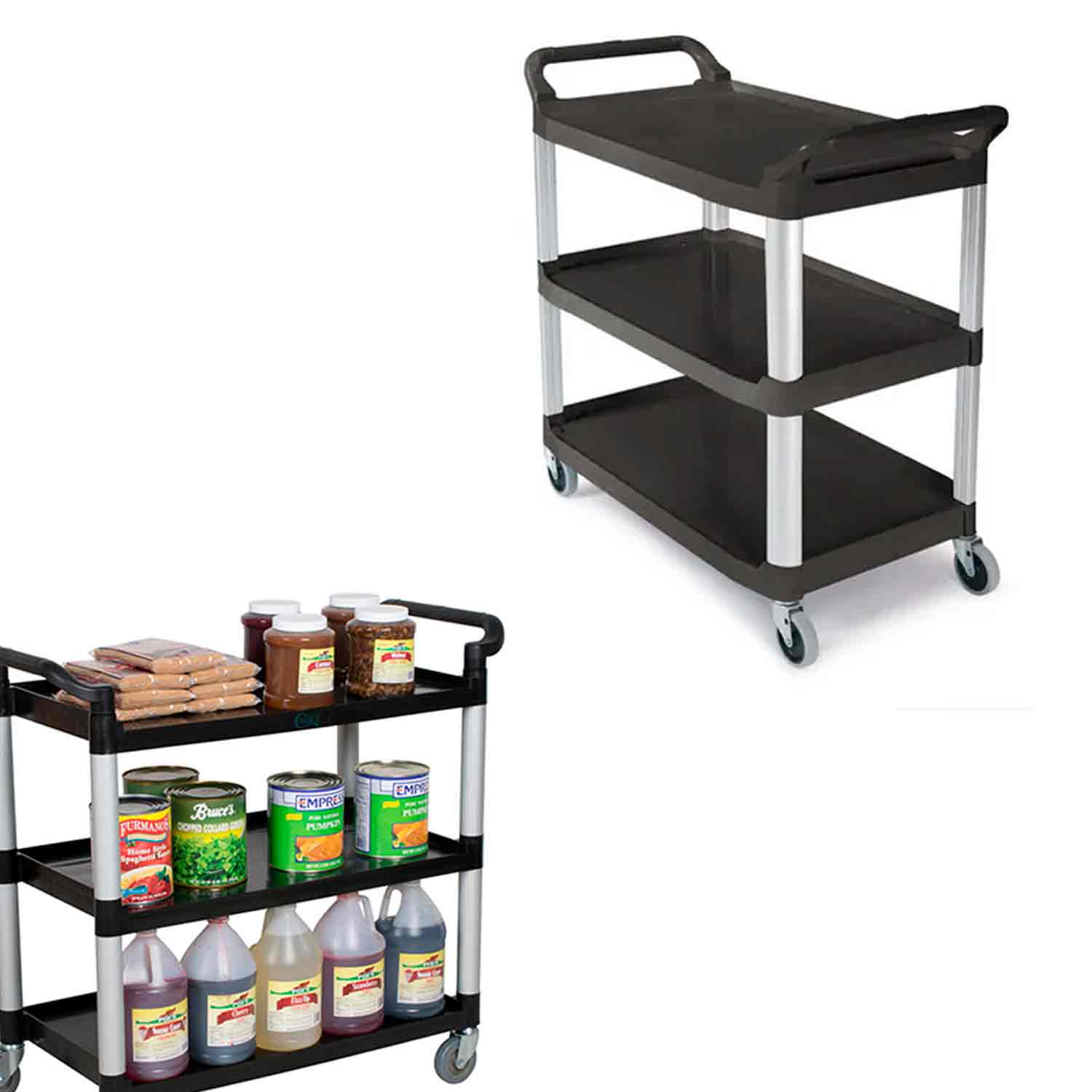 Carro De Servicio para  Restaurante Rubbermaid 4091 de 136 Kg - Venta únicamente en ciudad de México