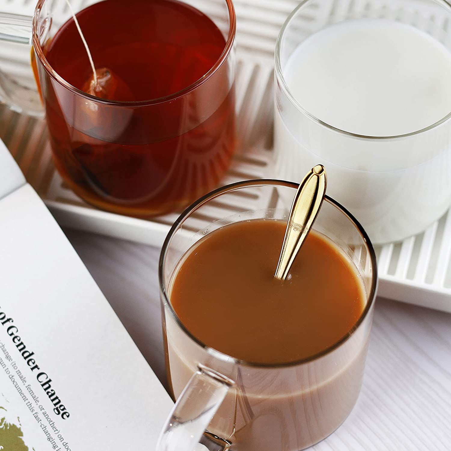 Taza vidrio Capuchino Crisa 320ml/10.8oz 12 pzas. CRISA-0095