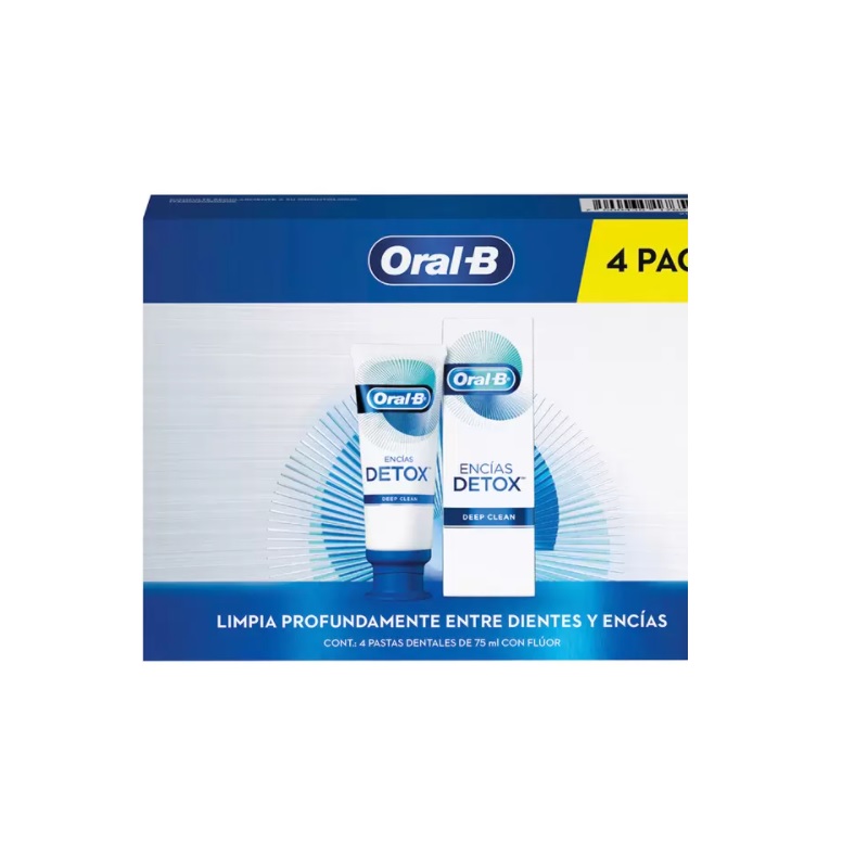 Crema Dental Oral B Encías Detox 4 Piezas Deep Clean