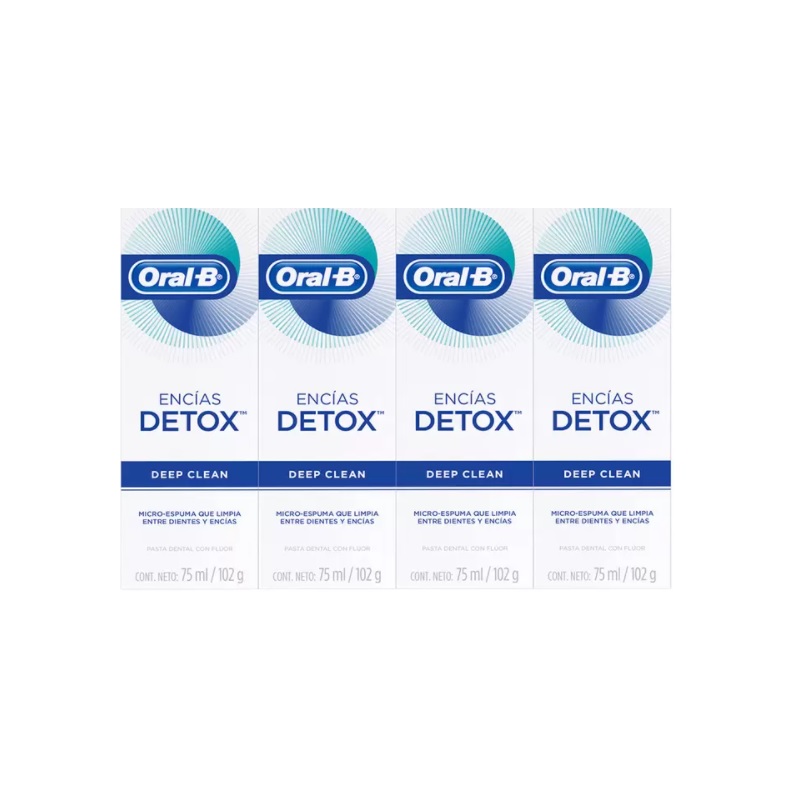 Crema Dental Oral B Encías Detox 4 Piezas Deep Clean